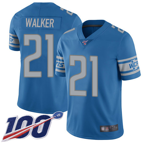 Detroit Lions Limited Blue Men Tracy Walker Home Jersey NFL Football #21 100th Season Vapor Untouchable